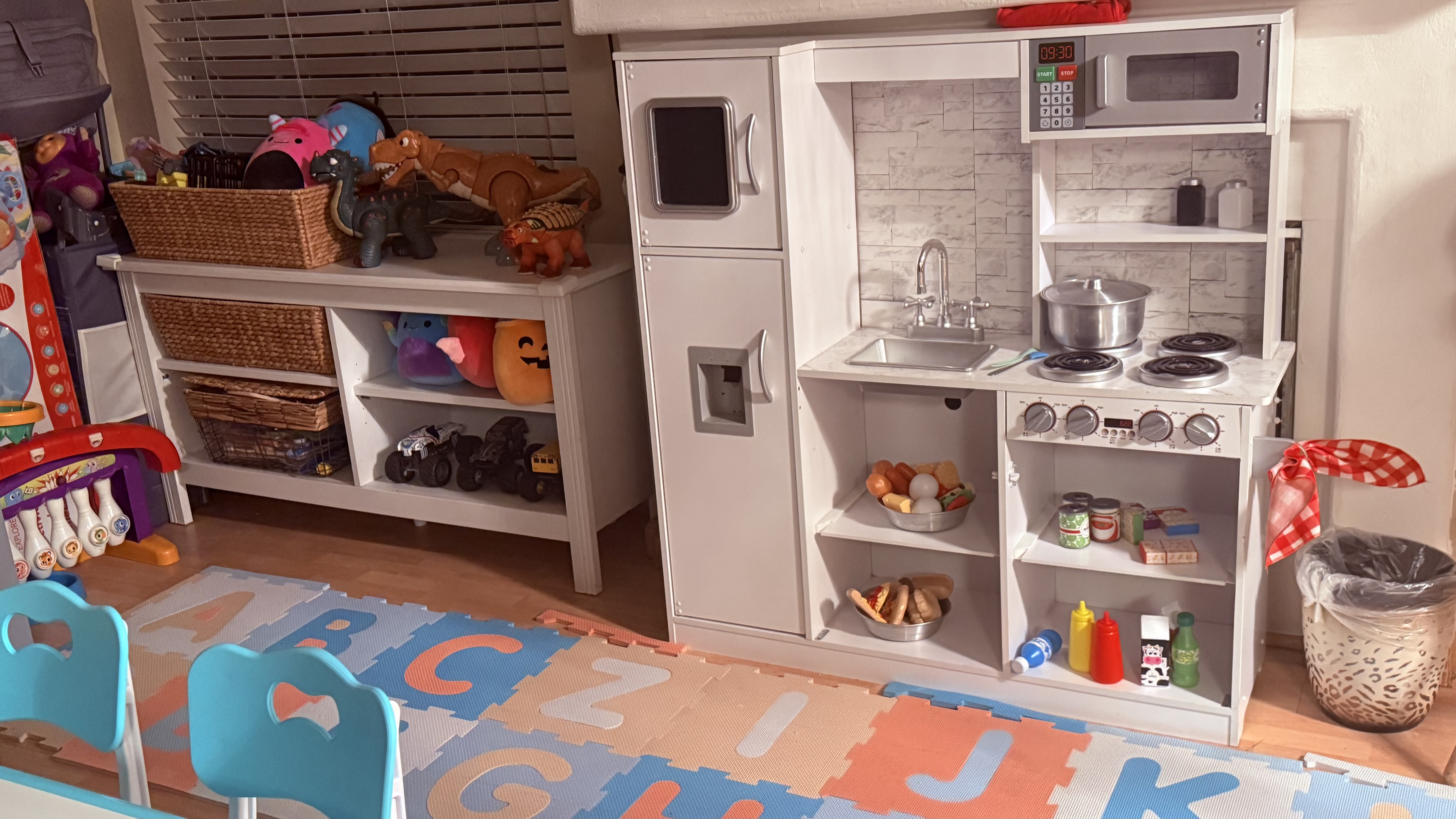 Pretend play kitchen area for children