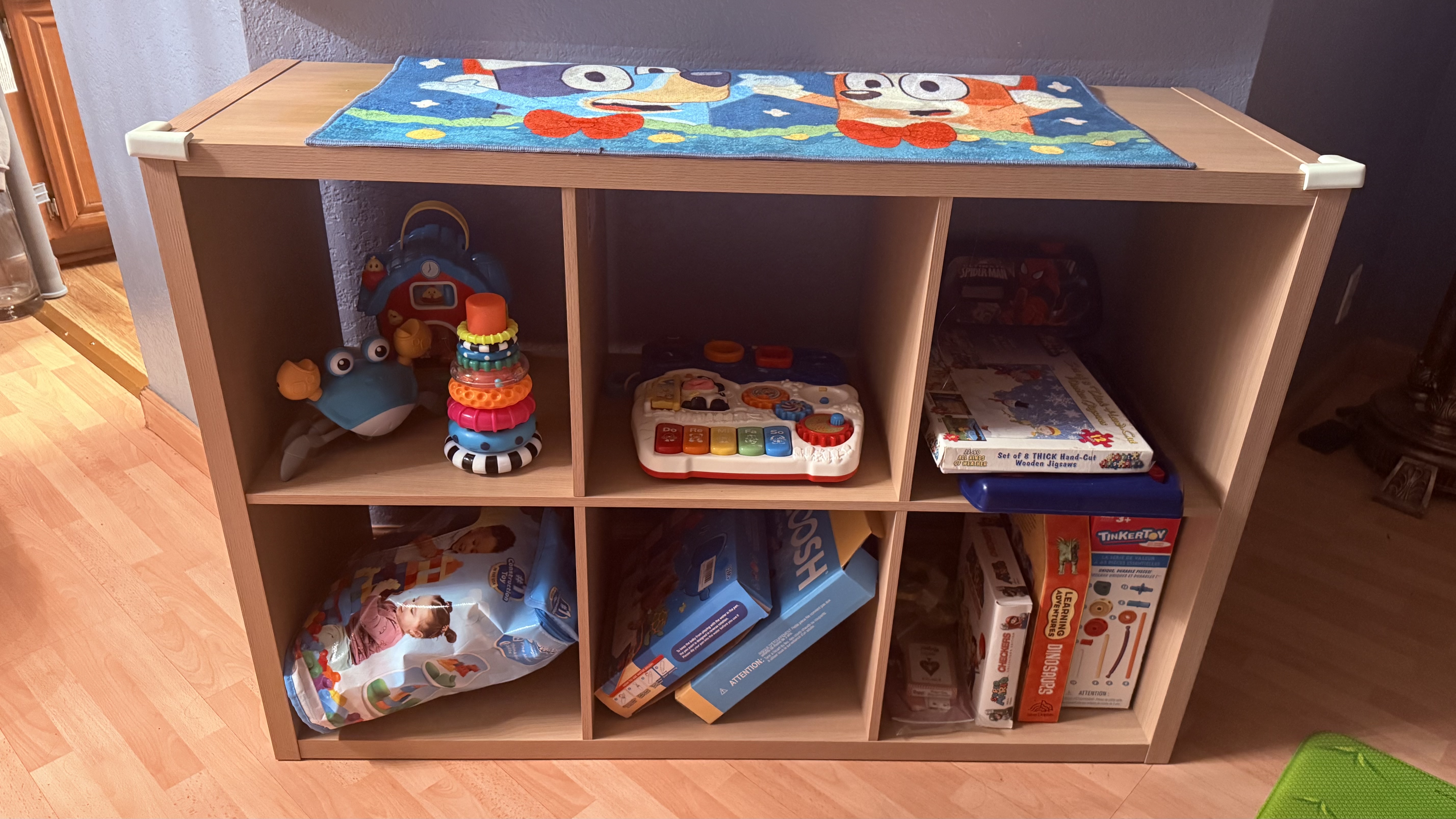Toy shelf with learning toys